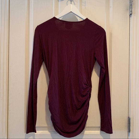 ANTHROPOLOGIE Joanie Cutout Keyhole Top Tee NWT Wine Purple long sleeve Anthro - Picture 8 of 8